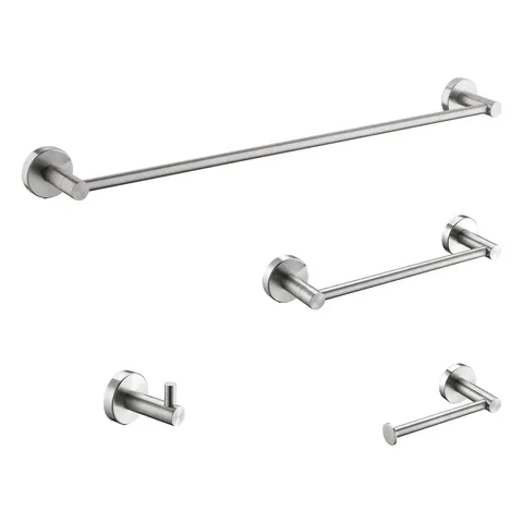 4-Piece Bathroom Hardware Set - Brushed Nickel