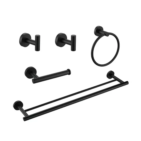 5-Piece Bathroom Hardware Set - Matte Black