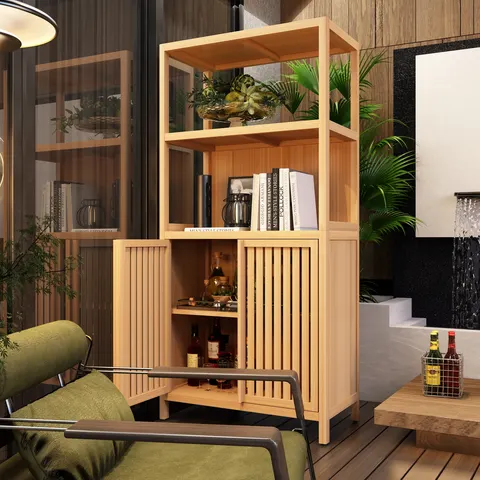 Bamboo Freestanding Storage Cabinet - image 3