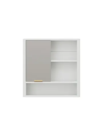 Mirror Cabinet with Open Shelves & Gold Accent - image 3