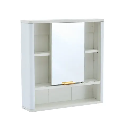 Mirror Cabinet with Open Shelves & Gold Accent - image 16