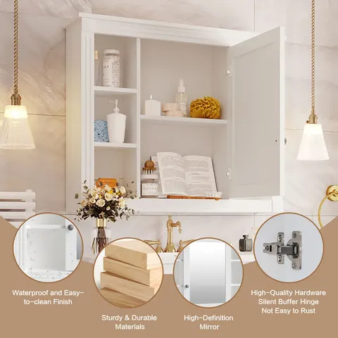 Mirror Cabinet with Six Open Shelves - image 7