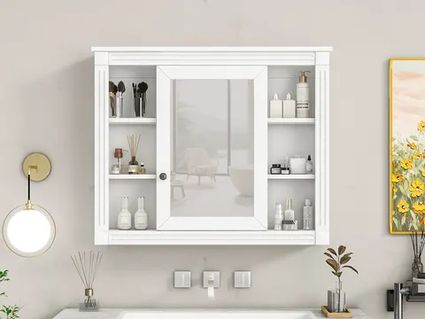 Mirror Cabinet with Six Open Shelves - image 18
