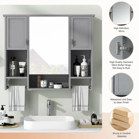 Mirror Cabinet with Towel Bar - image 6