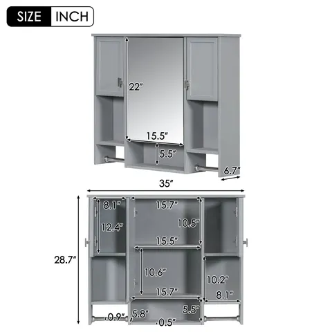 Mirror Cabinet with Towel Bar - image 9