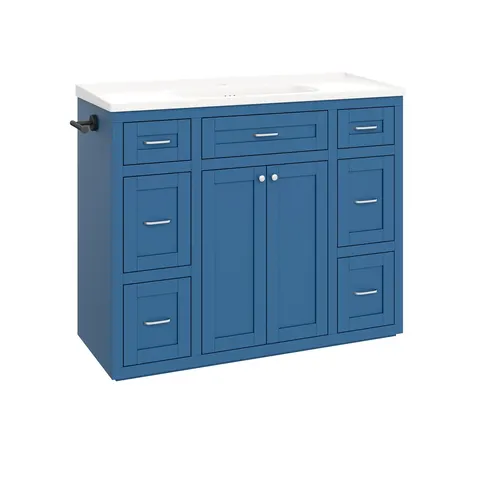 Navy Blue Vanity with Ceramic Sink - image 4
