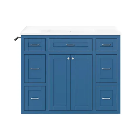 Navy Blue Vanity with Ceramic Sink - image 11