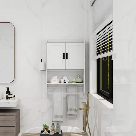Wall Cabinet with Towel Bar & Paper Holder - image 8